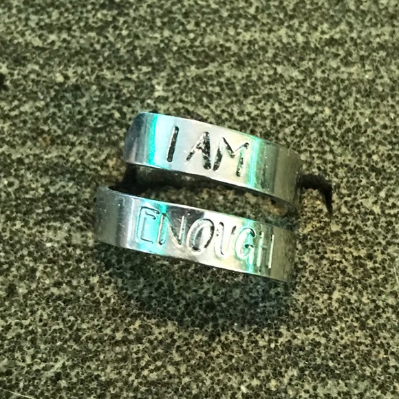 I AM ENOUGH , silver ring . - Picture 2 of 4
